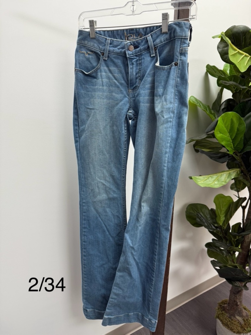 LOLA Light Blue Flare Jeans for Women — Mid-Rise Wide Leg